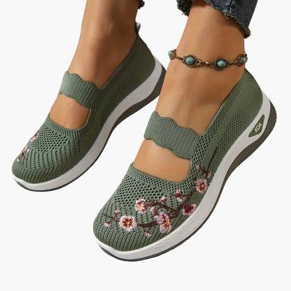 Dam Sneakers Mary Jane med Broderi och Lätt Komfort För Vardagsbruk