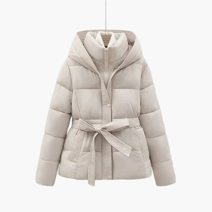 Dam Vinterjacka Parkas med Bälte – Elegant och Varm Kappa för Vardagsbruk