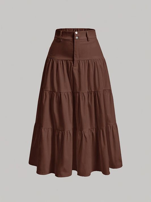 Dam Kjol A-linje Elegant Hög Midja Vår/Sommar