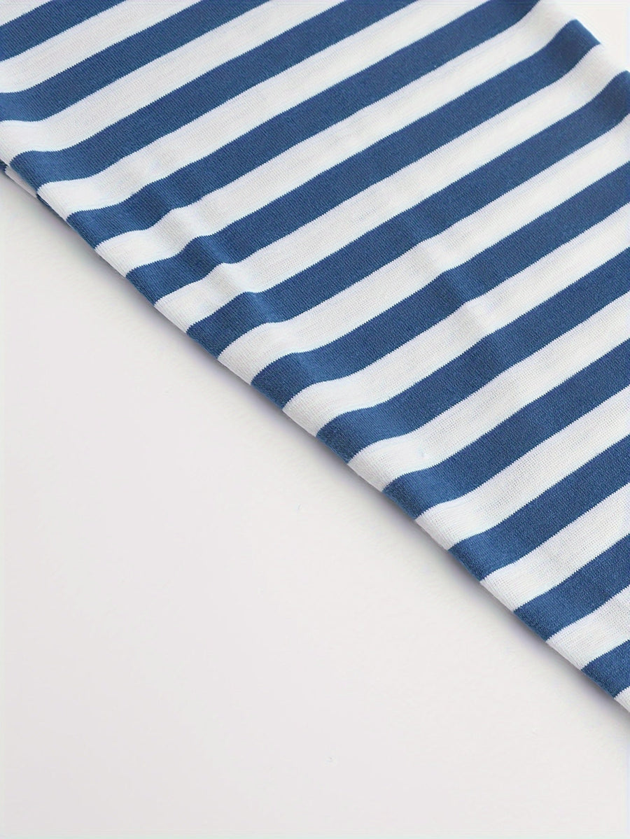 Randig långärmad t-shirt med rund hals