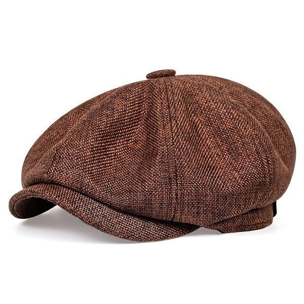 Gubbkeps med skärm, retrodesign i vävt tyg