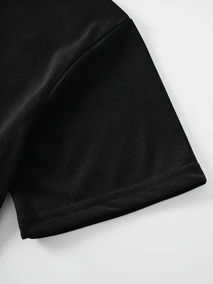 Herr T-shirt med rolig katt och retrotryck – Pew Pew Madafakas – Kort ärm, avslappnad stil