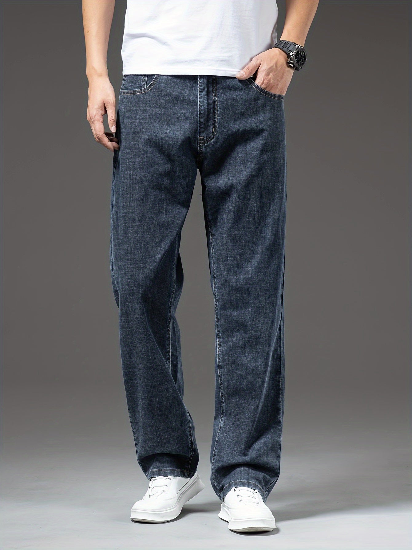 Herr Jeans Ledig Rak Passform Vardagsstil