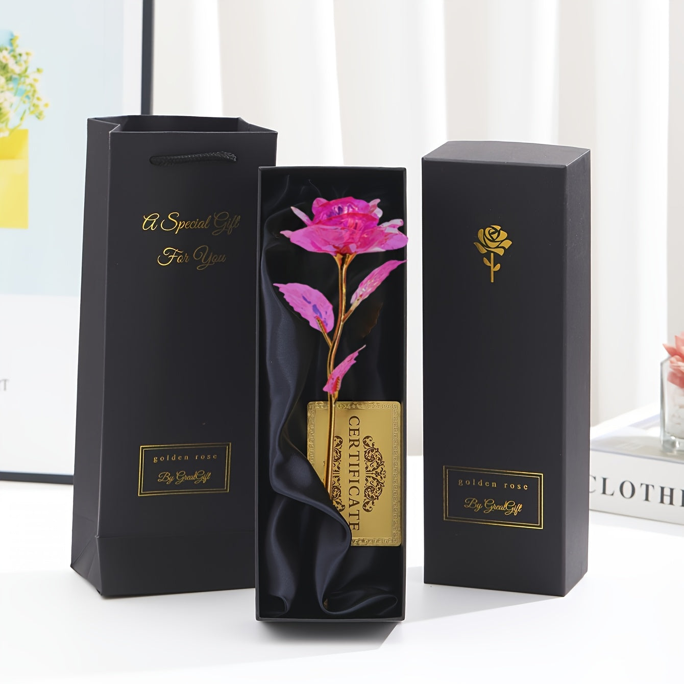 Elegant Dekorativ Evighetsros i Presentbox – Perfekt Gåva för Kvinnor, Romantisk Inredning och Jubileum