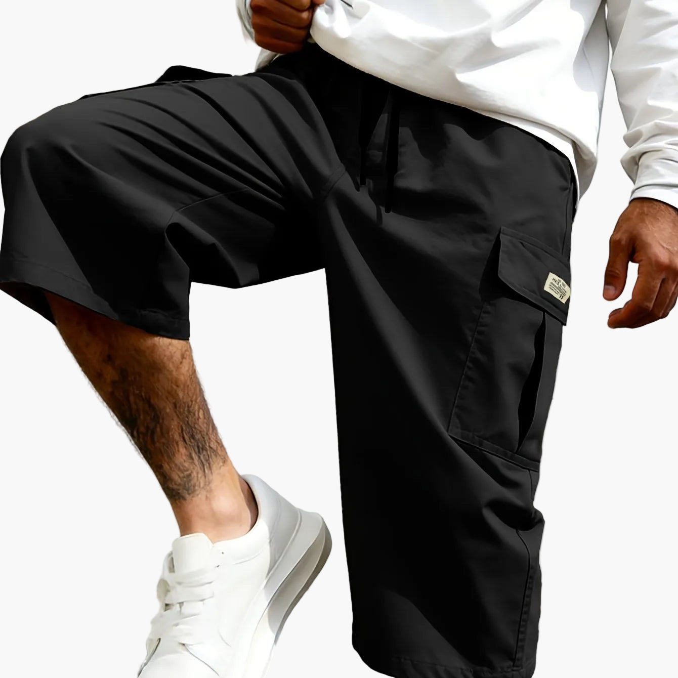 Herr Bermudashorts i cargo-stil för vardagsbruk och streetwear