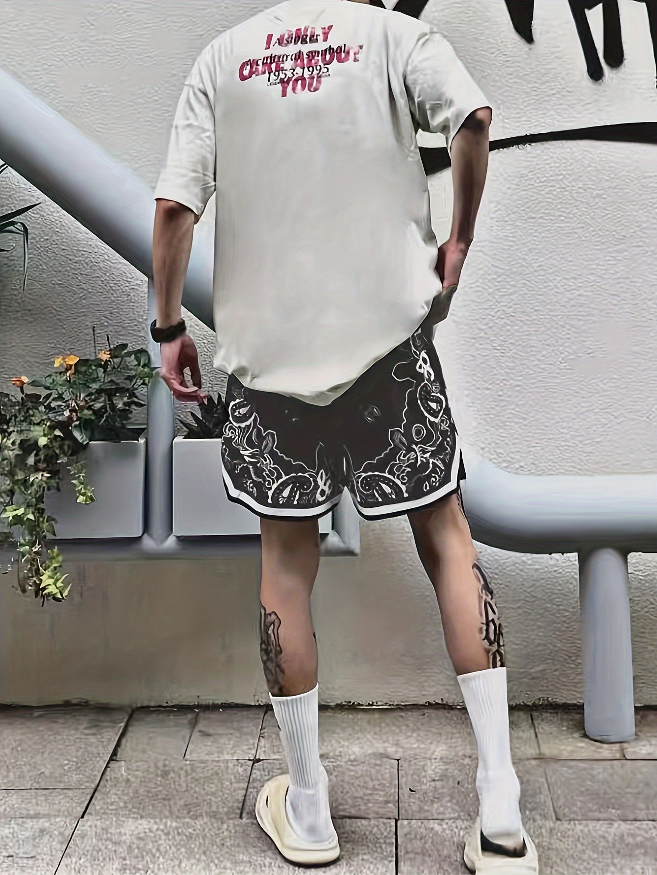 Herr Basketballshorts Streetwear Paisleymönster Sport och Fritid