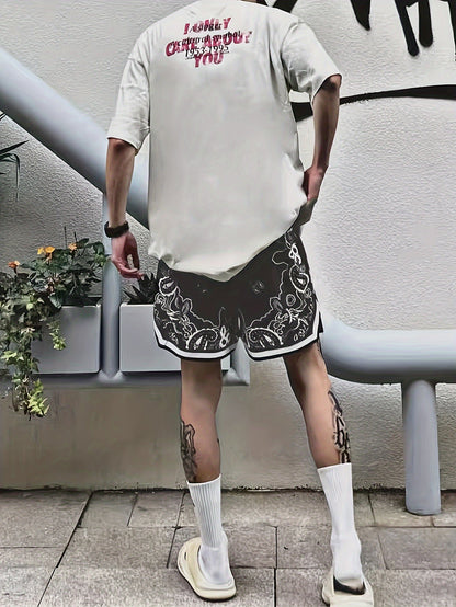 Herr Basketballshorts Streetwear Paisleymönster Sport och Fritid