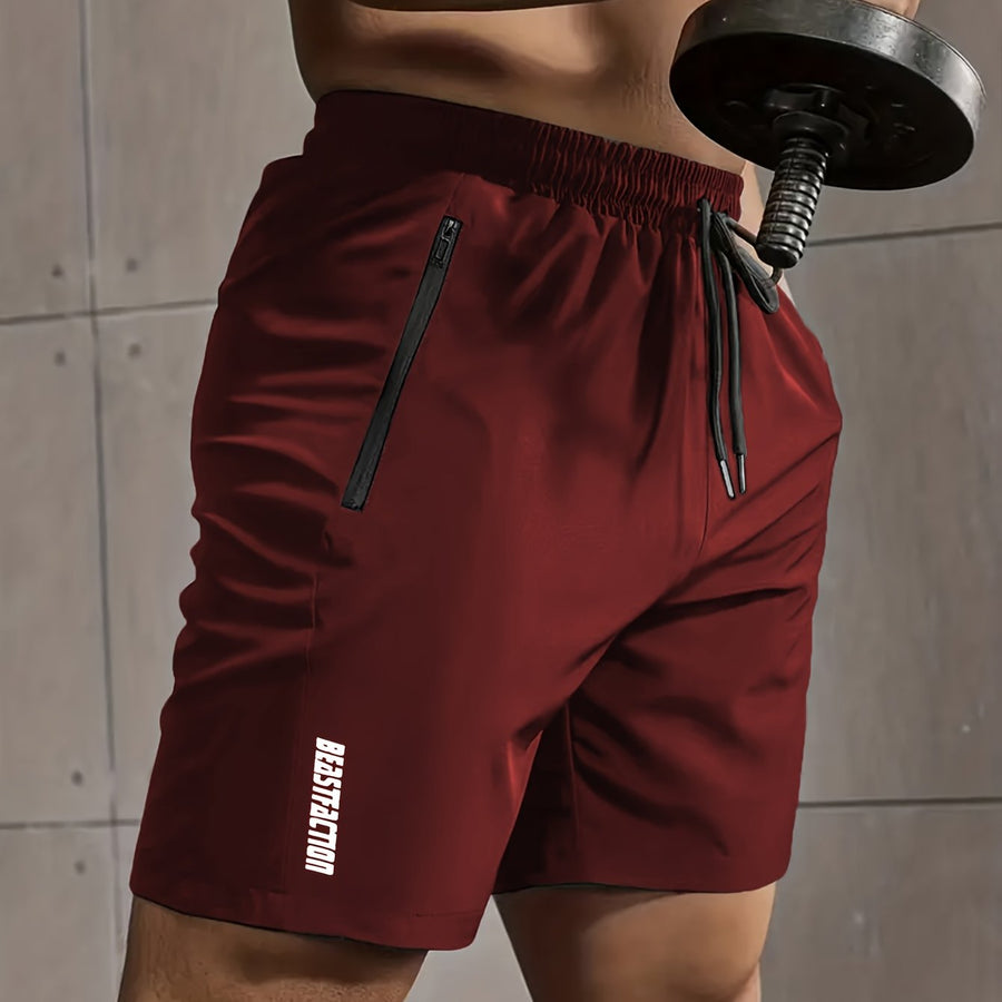 Herr Träningsshorts med dragkedjeficka – Sportiga Gymshorts för Träning & Fitness