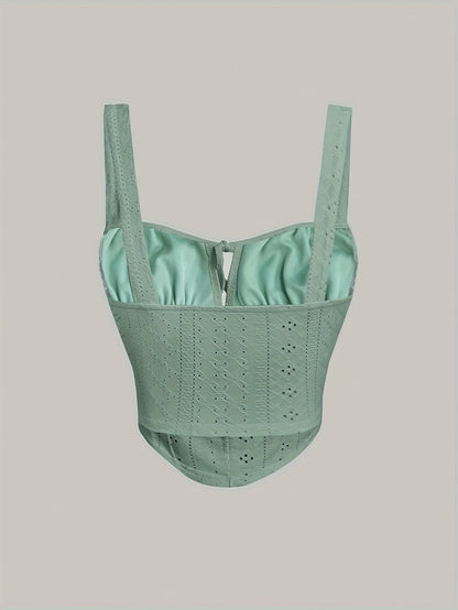 Dam Bustier Top med Knytning – Feminint och Trendigt Modeplagg för Vår och Sommar