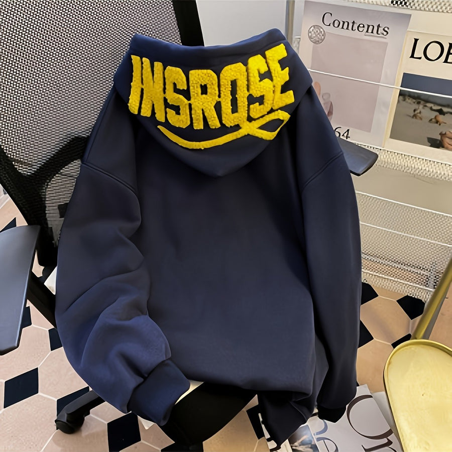 Hoodie med stor text på huva, unisex