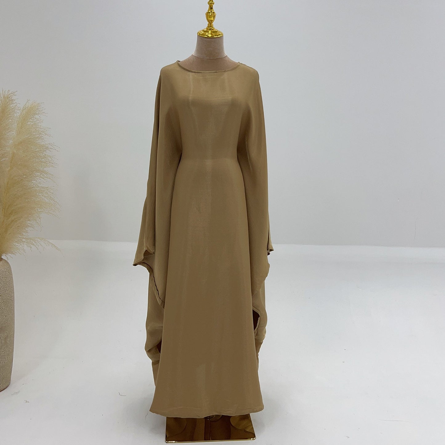 Dam Kaftan Festklänning Elegant Långärmad Lös Passform