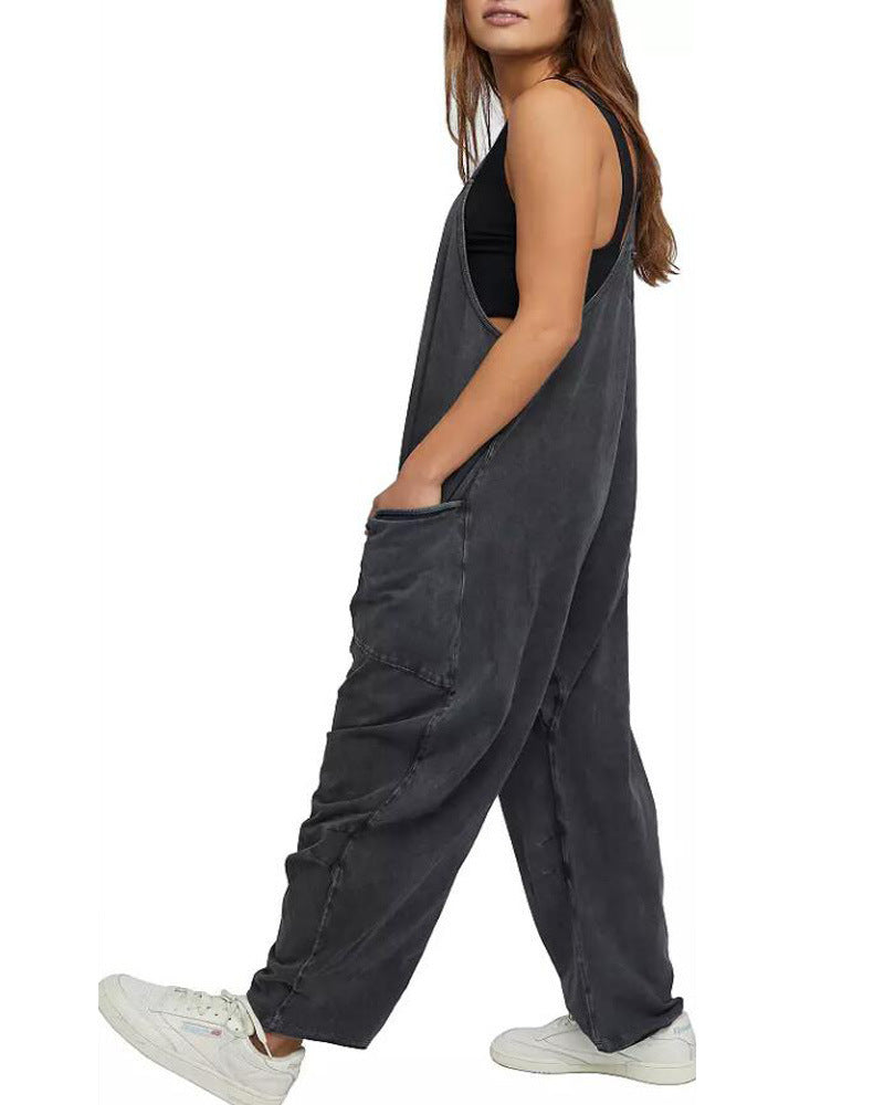 Anna – Jumpsuit med dragkedjefickor