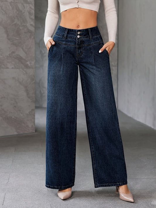 Dam Vida Byxor Hög Midja Vida Ben Casual Stil