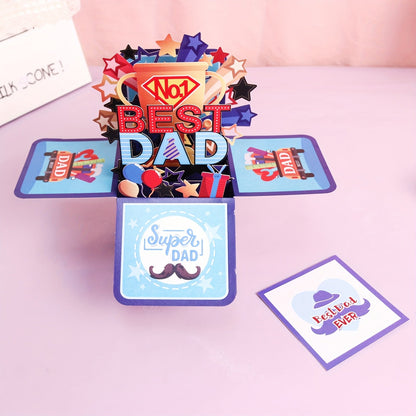 3D Pop-Up Gratulationskort för Herr – Bästa Pappa, Fars Dag och Födelsedag