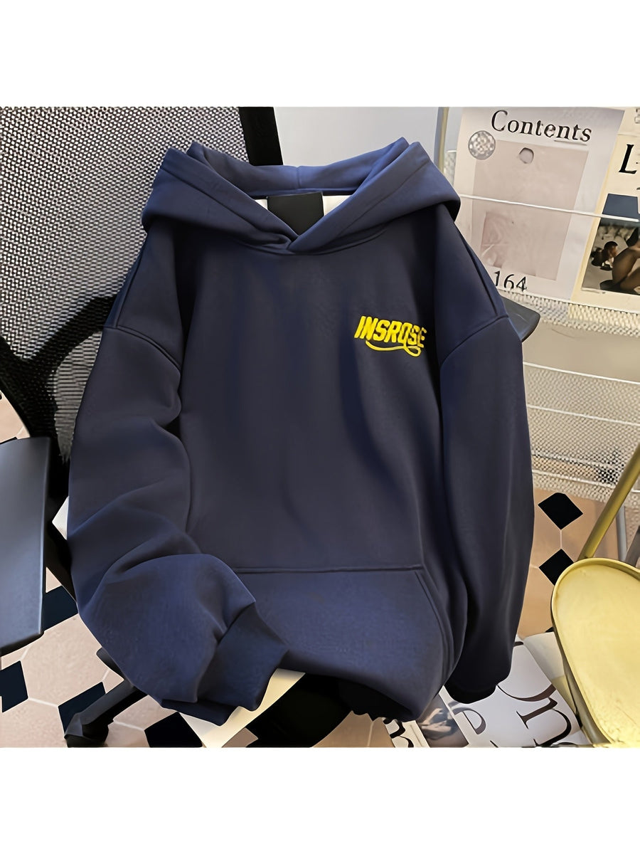 Hoodie med stor text på huva, unisex