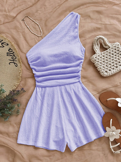 Dam Playsuit Asymmetrisk Sommarstil Fritidskläder