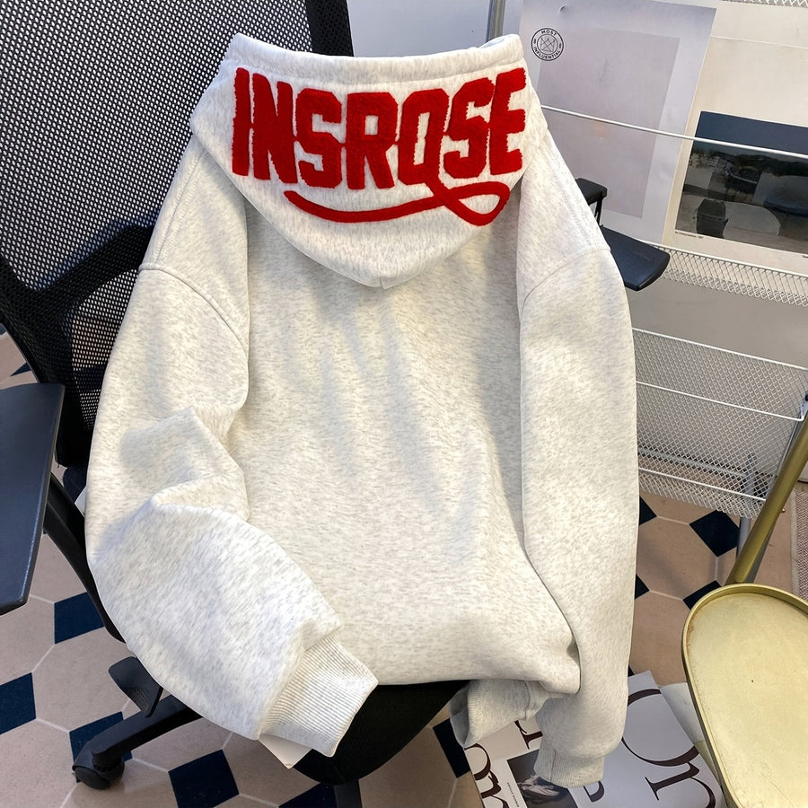Hoodie med stor text på huva, unisex