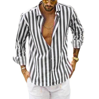 Elliott – T-shirt med polo-krage och ränder