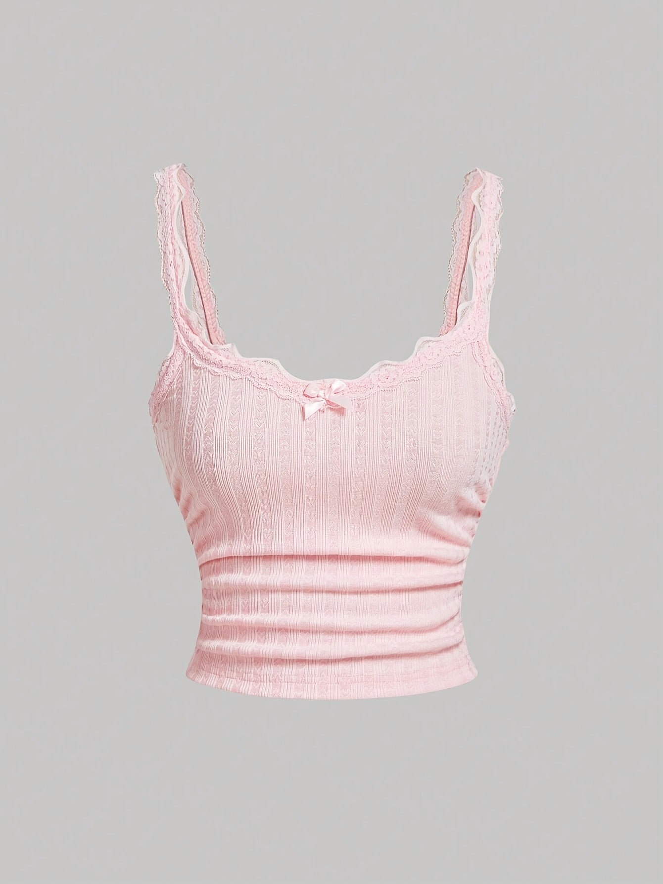 Damlinne Coquette Stil Vintage-Inspirerad Volang med Spetsdetaljer och Rosett