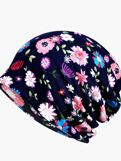 Damers bohemisk multifunktionell mössa med blommönster för vår, sommar och höst