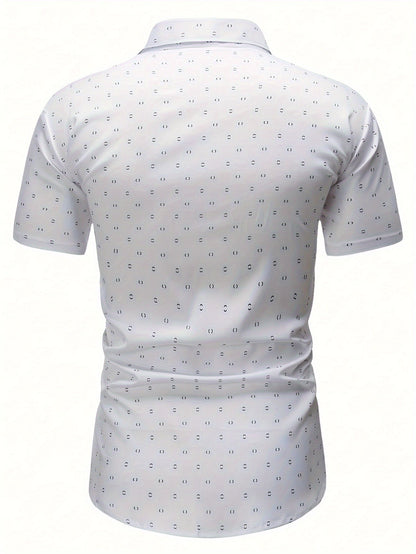 Herrskjorta Kortärmad Modern Business Casual Mönstrad Skjorta för Sommar