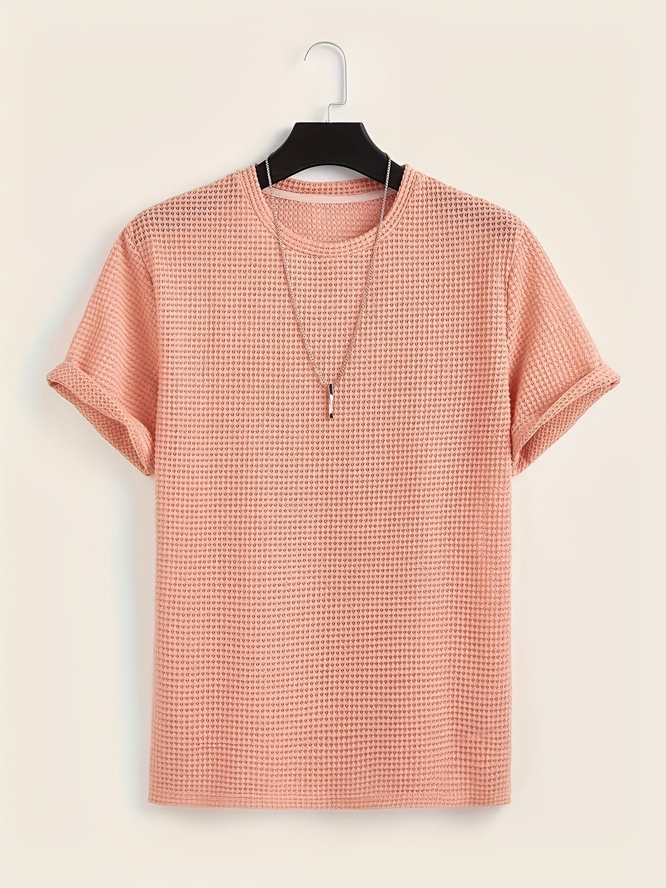 Herr T-shirt med modern nätstruktur och avslappnad passform – Perfekt för vardag och semester