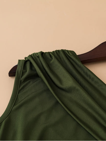 Dam Set – Elegant Enaxel Överdel och Shorts, Perfekt för Vår och Sommar