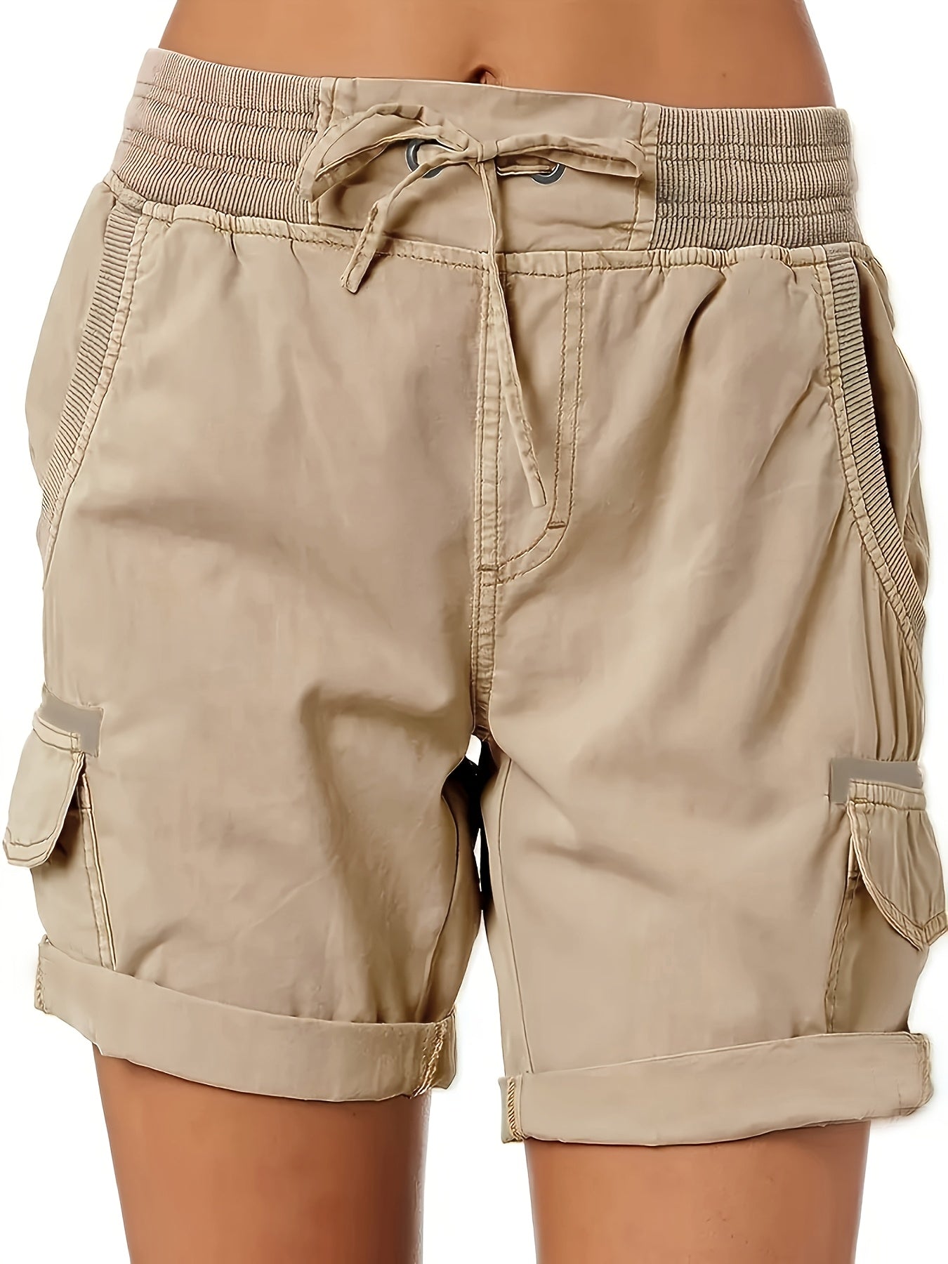 Damers avslappnade cargoshorts med knytband – perfekta för vardagsbruk och sommarutflykter