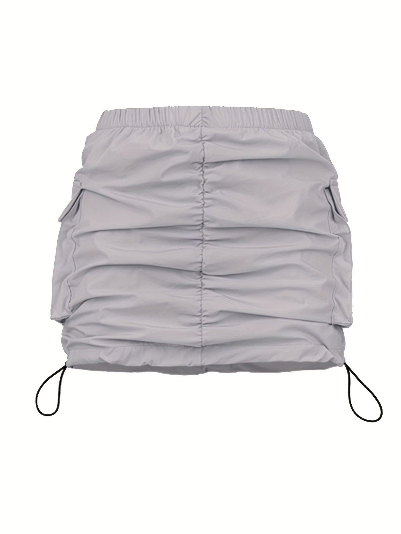 Dam Utility Minikjol med Rynk och Dragsko – Streetwear Stil och Funktionell Design