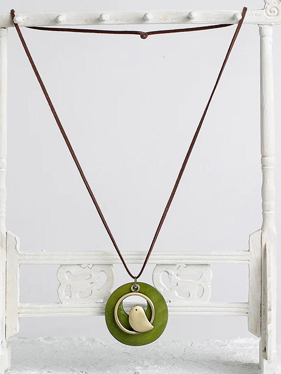 Retro Halsband med Fågelmotiv – Unisex Accessoar för Fest och Vardag