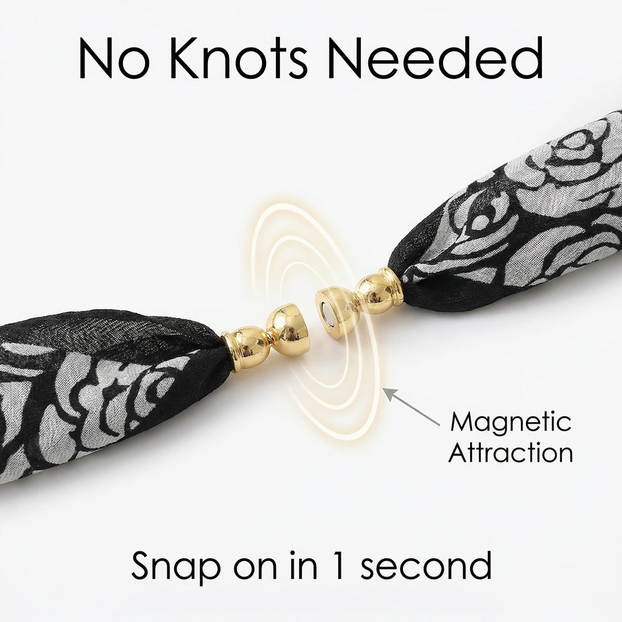 Women's Printed Scarf with Charm Pendant Ends