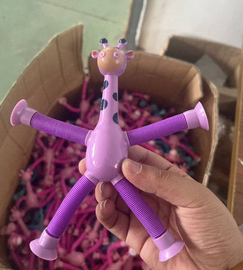 Barnleksak Giraff, Sugekopp & Teleskopisk Rör, Fidget Deformation, Pedagogisk Stressleksak