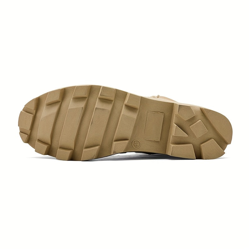 Beige Kängor med Snörning och Dragkedja