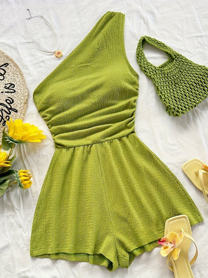 Dam Playsuit Asymmetrisk Sommarstil Fritidskläder