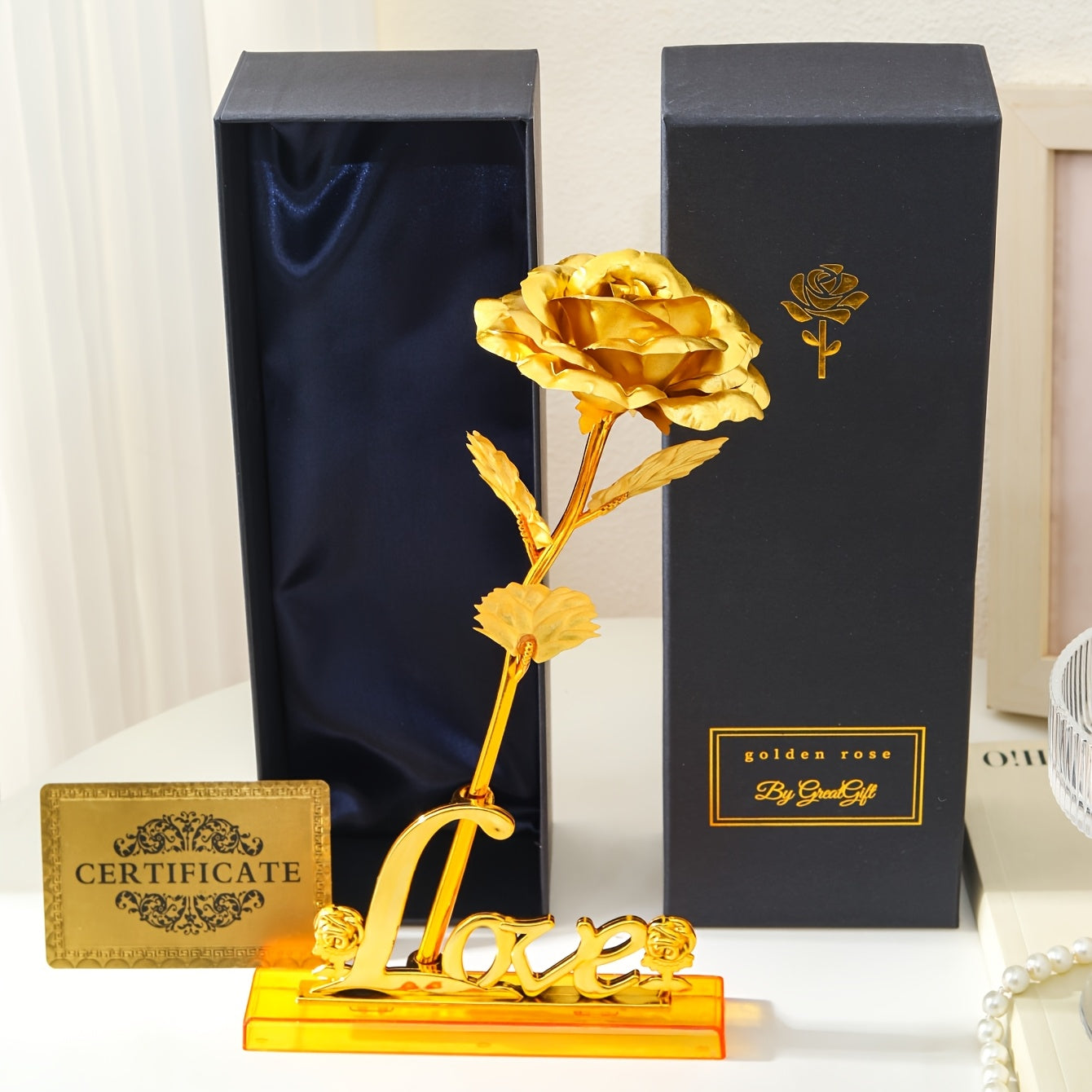 Elegant Dekorativ Evighetsros i Presentbox – Perfekt Gåva för Kvinnor, Romantisk Inredning och Jubileum
