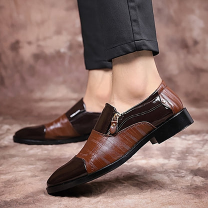 Herr Elegant Affärssko Slip-On med Dragkedja – Klassisk Formell Skostil