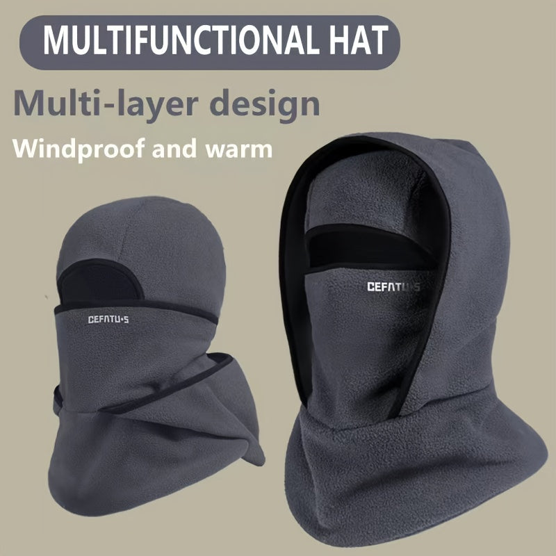 Varm Balaklava Huvudbonad för Vinterbruk i Mjukt Material, Fleece