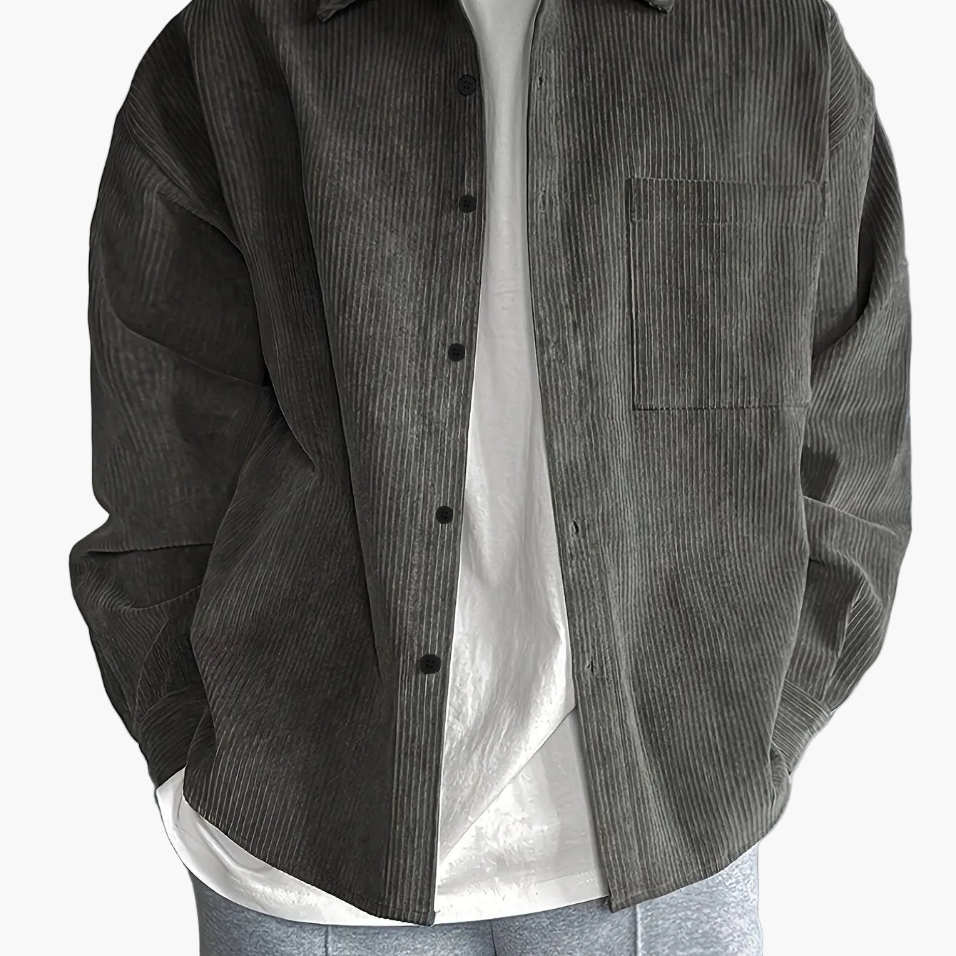 Herr Skjorta Oversize Avslappnad Stil – Perfekt För Vardagsbruk och Streetwear