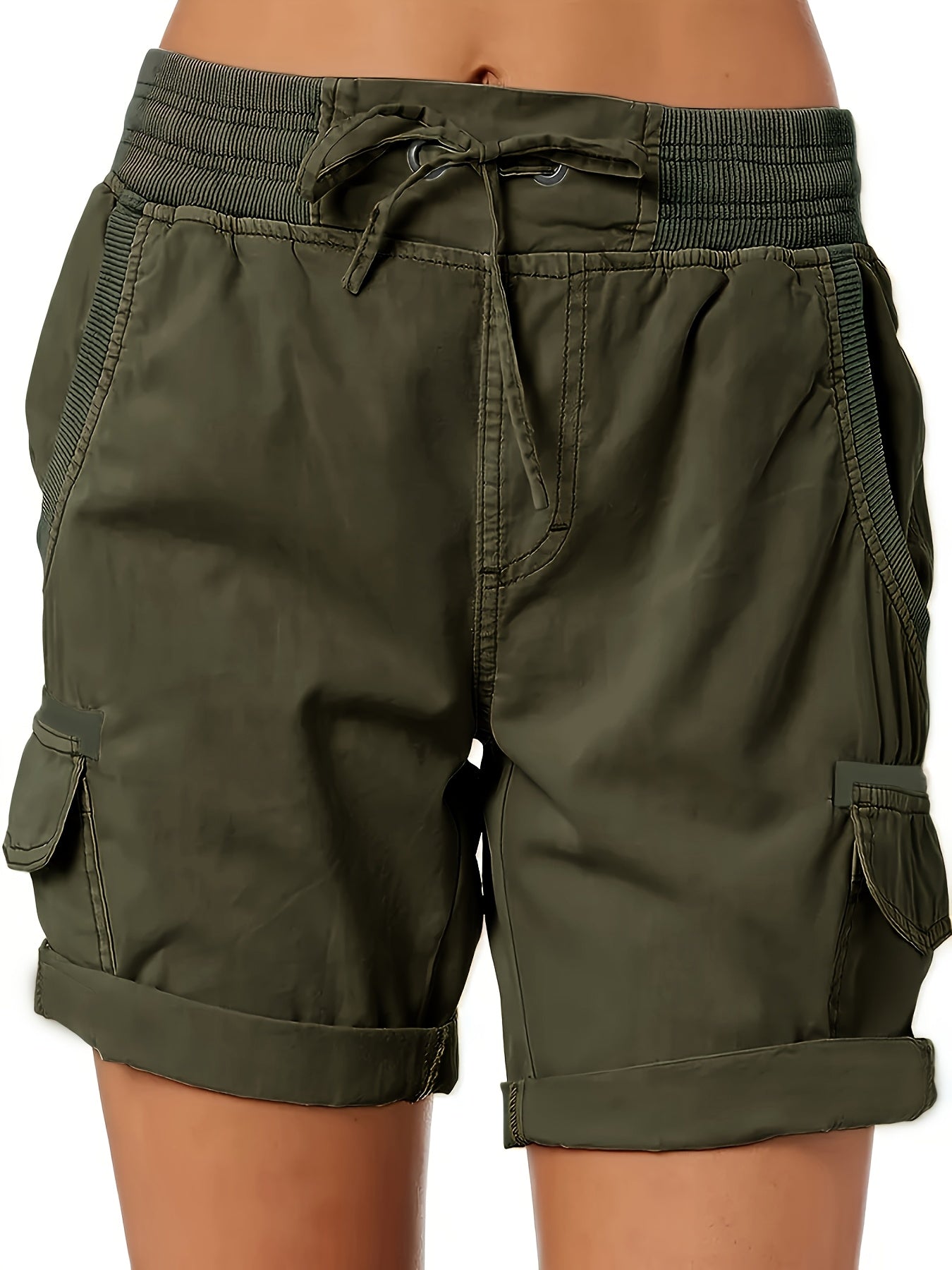 Damers avslappnade cargoshorts med knytband – perfekta för vardagsbruk och sommarutflykter