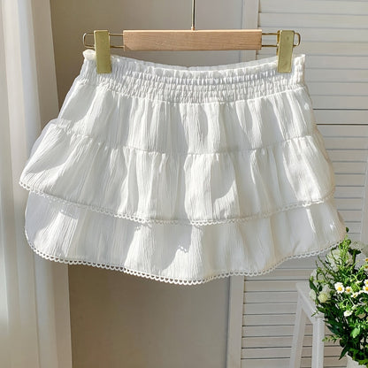 Dam Kjol Mini Volang Romantisk Sommar Fest