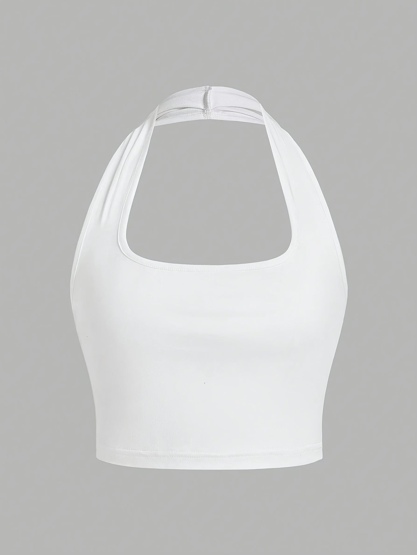 Dam Halterneck Crop Top med Öppen Rygg - Trendig Sommartopp för Vardag och Fest