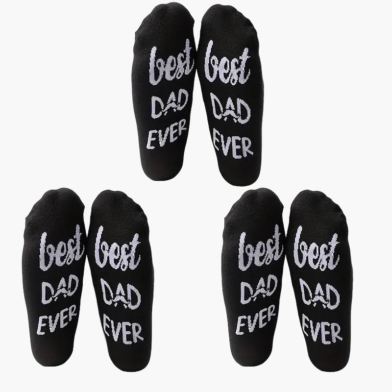 Herrsockor med text – Best Dad Ever – Rolig present till pappa, vardags- och hemmabruk