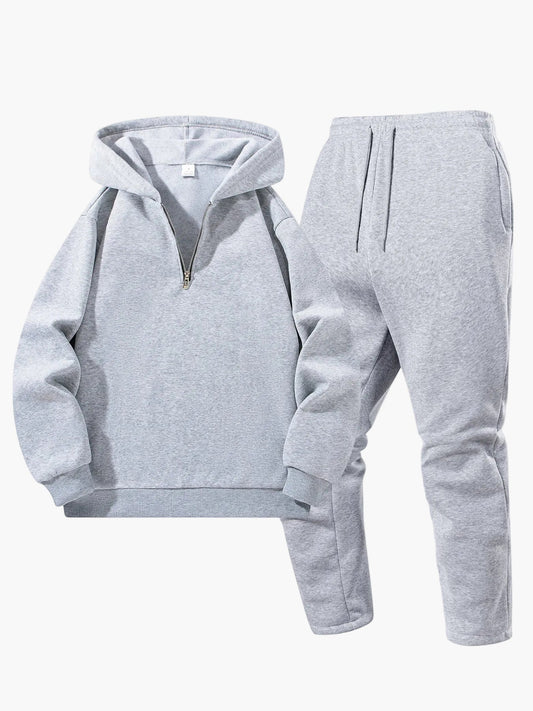 Herrarnas avslappnade hoodie och joggerset – perfekt för vardagsbruk och sport