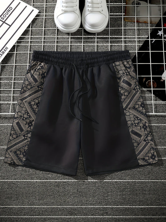 Herrshorts med grafiskt mönster och avslappnad streetwear-stil för vardagsbruk
