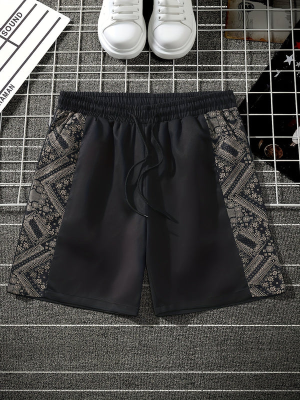 Herrshorts med grafiskt mönster och avslappnad streetwear-stil för vardagsbruk