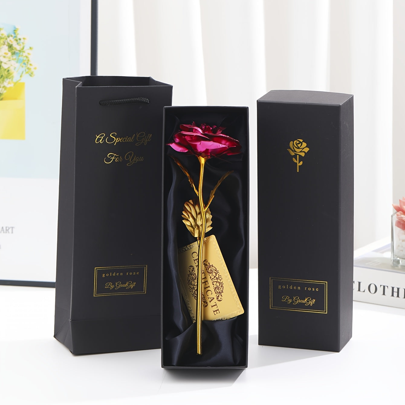 Elegant Dekorativ Evighetsros i Presentbox – Perfekt Gåva för Kvinnor, Romantisk Inredning och Jubileum