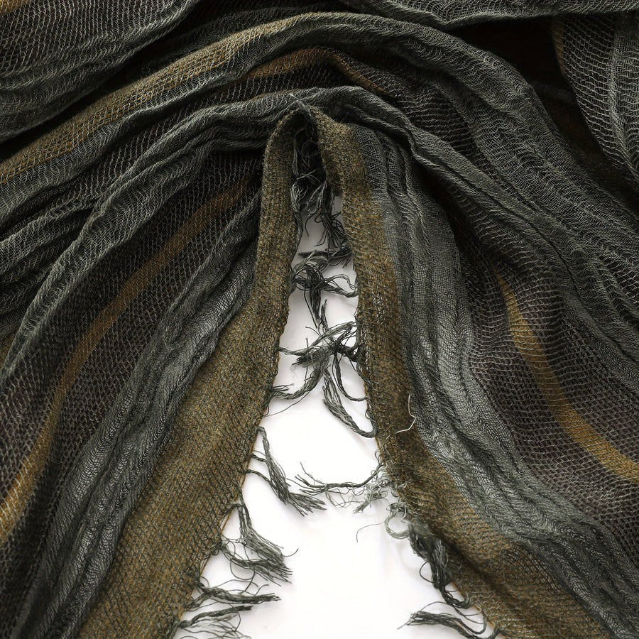 Randig scarf med fransar i mjukt material för unisex