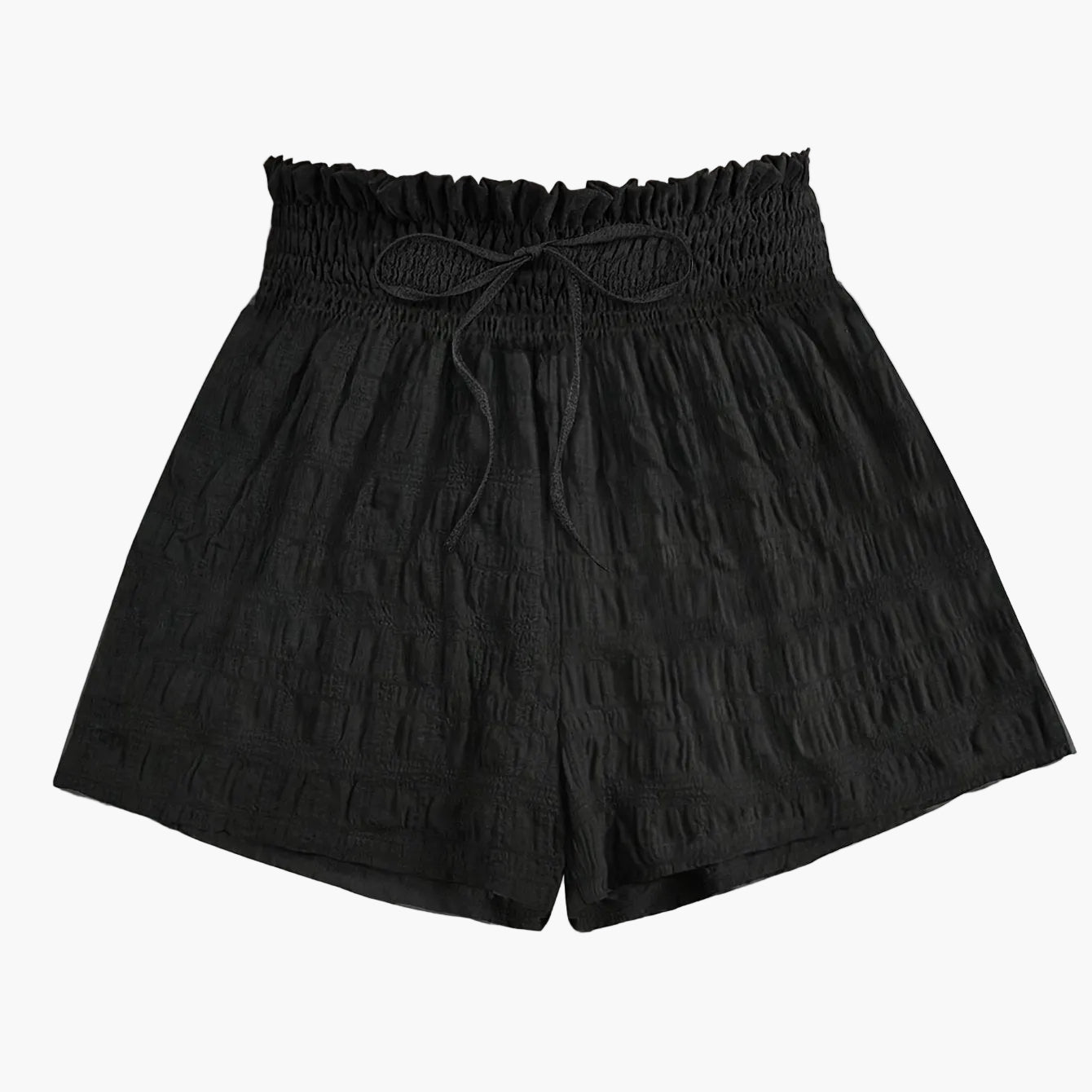 Damers avslappnade shorts med hög midja och smockad midjeresår – perfekta för sommar och vardag