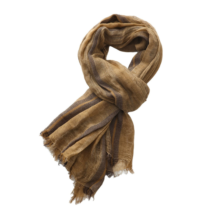 Randig scarf med fransar i mjukt material för unisex
