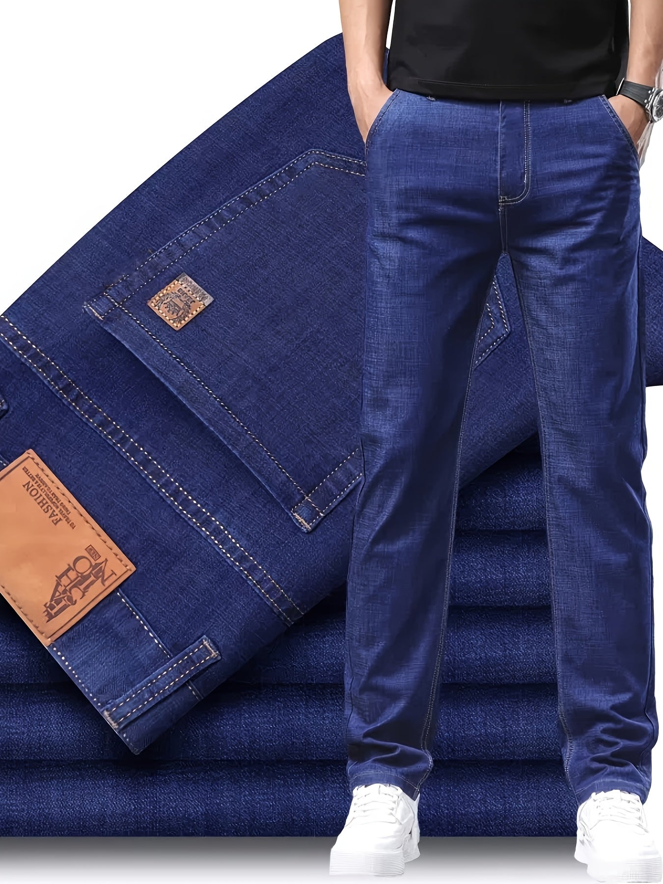 Herr Byxor – Klassiska Stilrena Jeans för Vardag och Fritid – Regular Fit